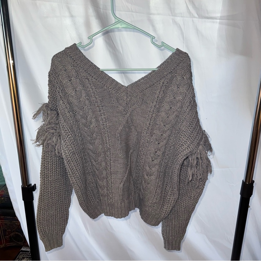 Everly Fringe Sweater size S